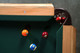 Close-Up of Pool Table Pocket: Close-up of the genuine leather pocket on the Logan Logger Pool Table. Rustic and durable design for long-lasting use. Close-Up of Pool Table Pocket: Close-up of the genuine leather pocket on the Logan Logger Pool Table. Rustic and durable design for long-lasting use.